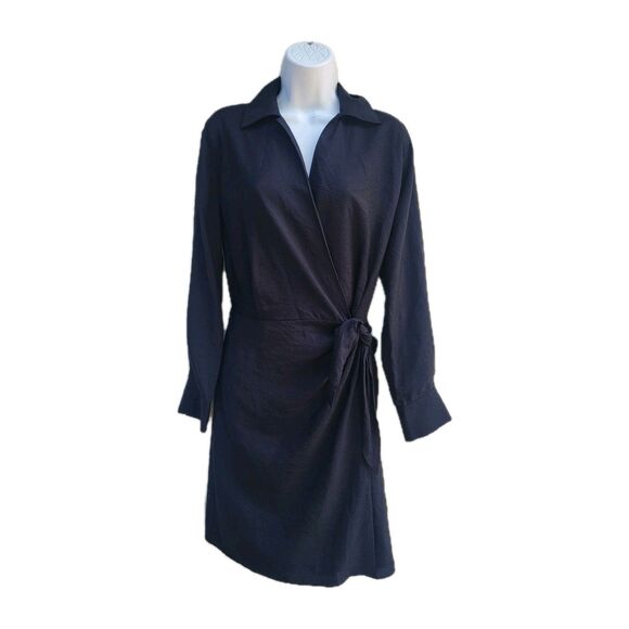 Vince Dresses & Skirts - Vince Long Sleeve Wrap Shirt Dress Size Small Preppy Academia Classic